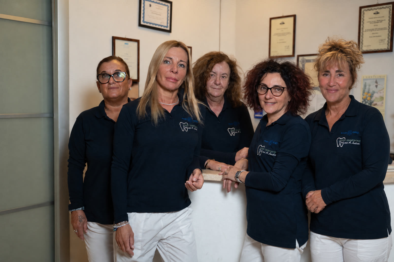 Il team dello studio in reception